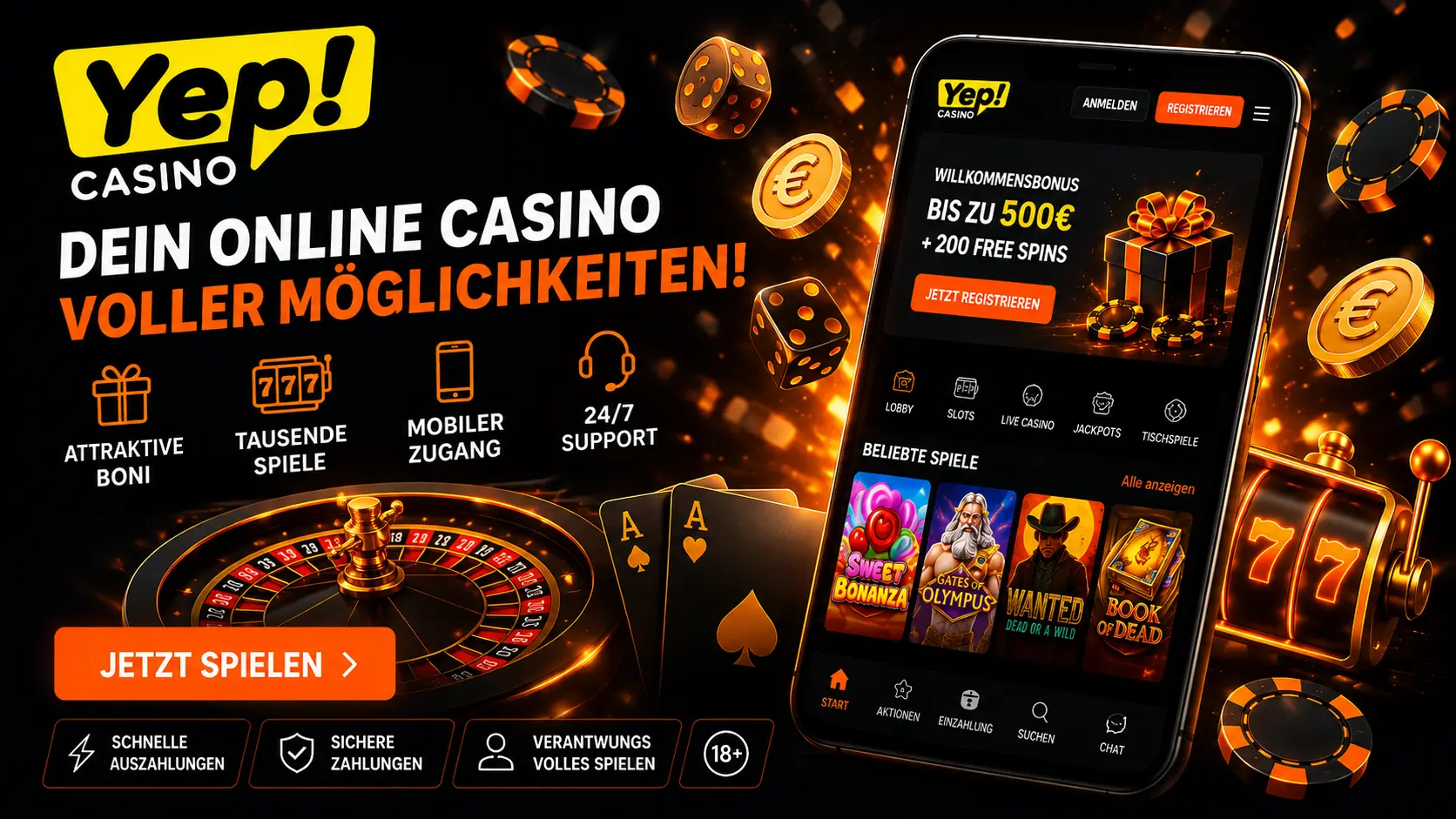 Yep Casino Online Casino mit Spielen Bonus und mobilem Zugang